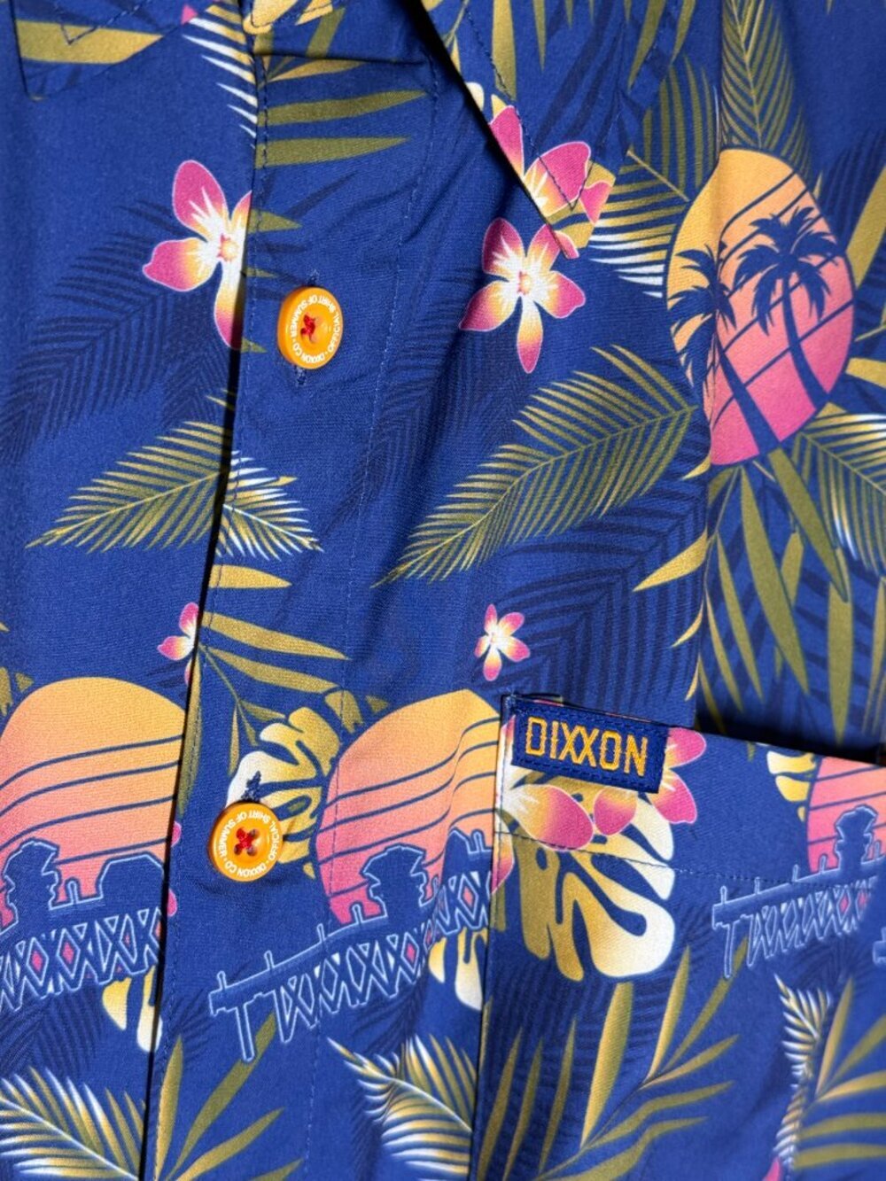 DIXXON Shirt of Summer Floral Tropical Short Sleeve Button Up Size XL Blue - Picture 6 of 10